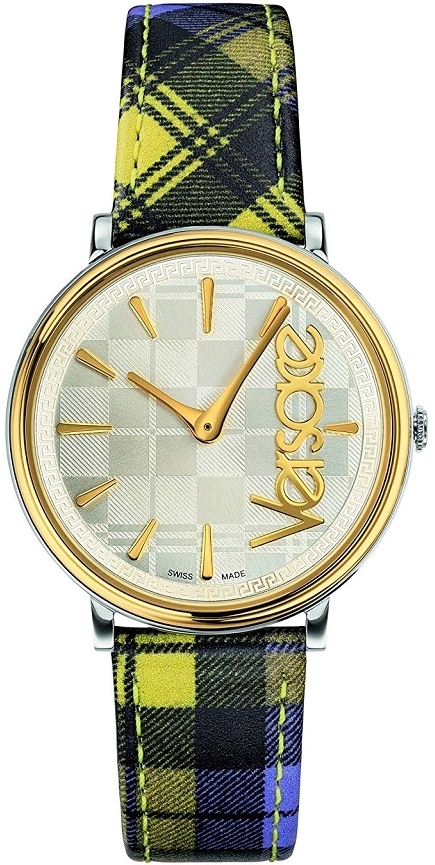 Versace Damklocka VE8100118 V Circle Svart/Läder Ø38 mm - Versace