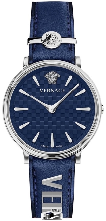 Versace Damklocka VE8104222 V Circle Blå/Läder Ø38 mm - Versace