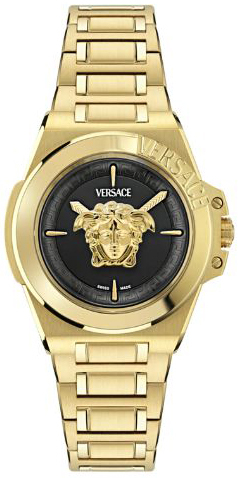 Versace Damklocka VE8D00624 Hera Svart/Gulguldtonat stål Ø37 mm