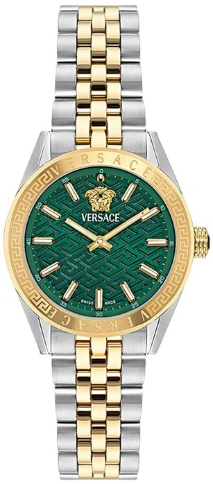 Versace Damklocka VE8I00424 V Code Grön/Gulguldtonat stål Ø36 mm