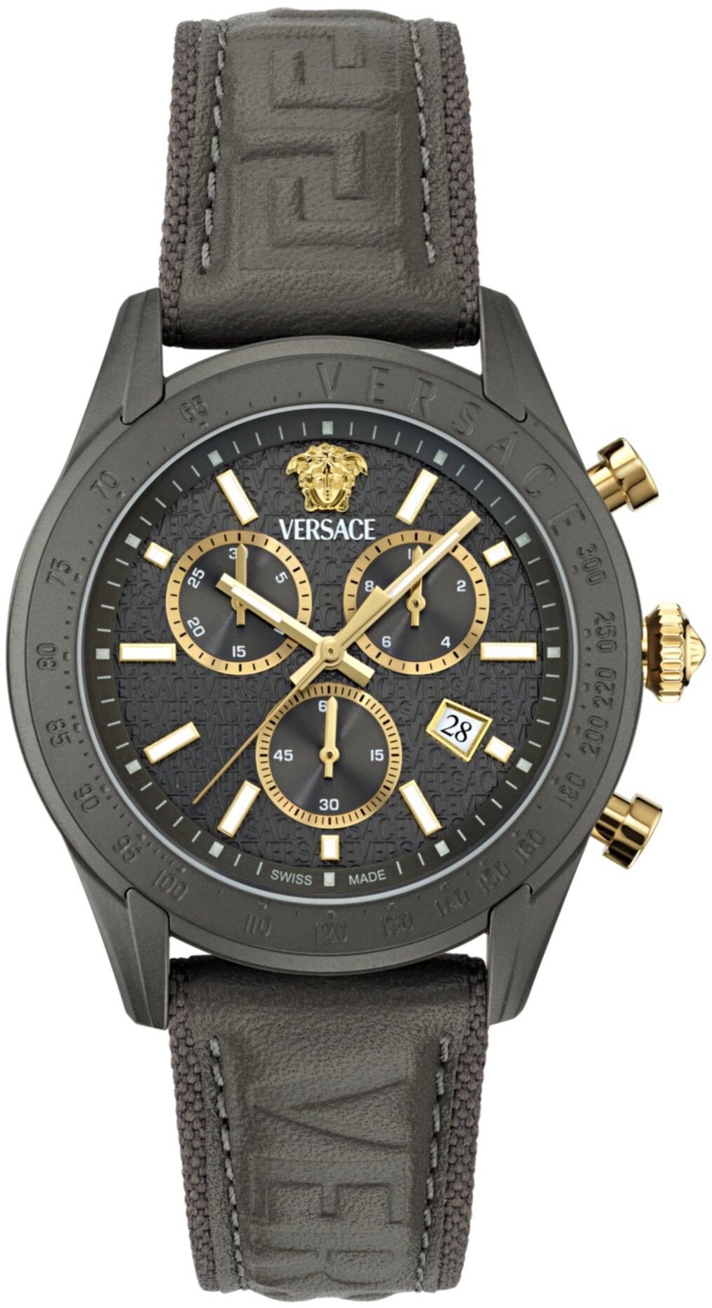 Versace Herrklocka VE8R00124 Chrono Grå/Textil Ø44 mm - Versace