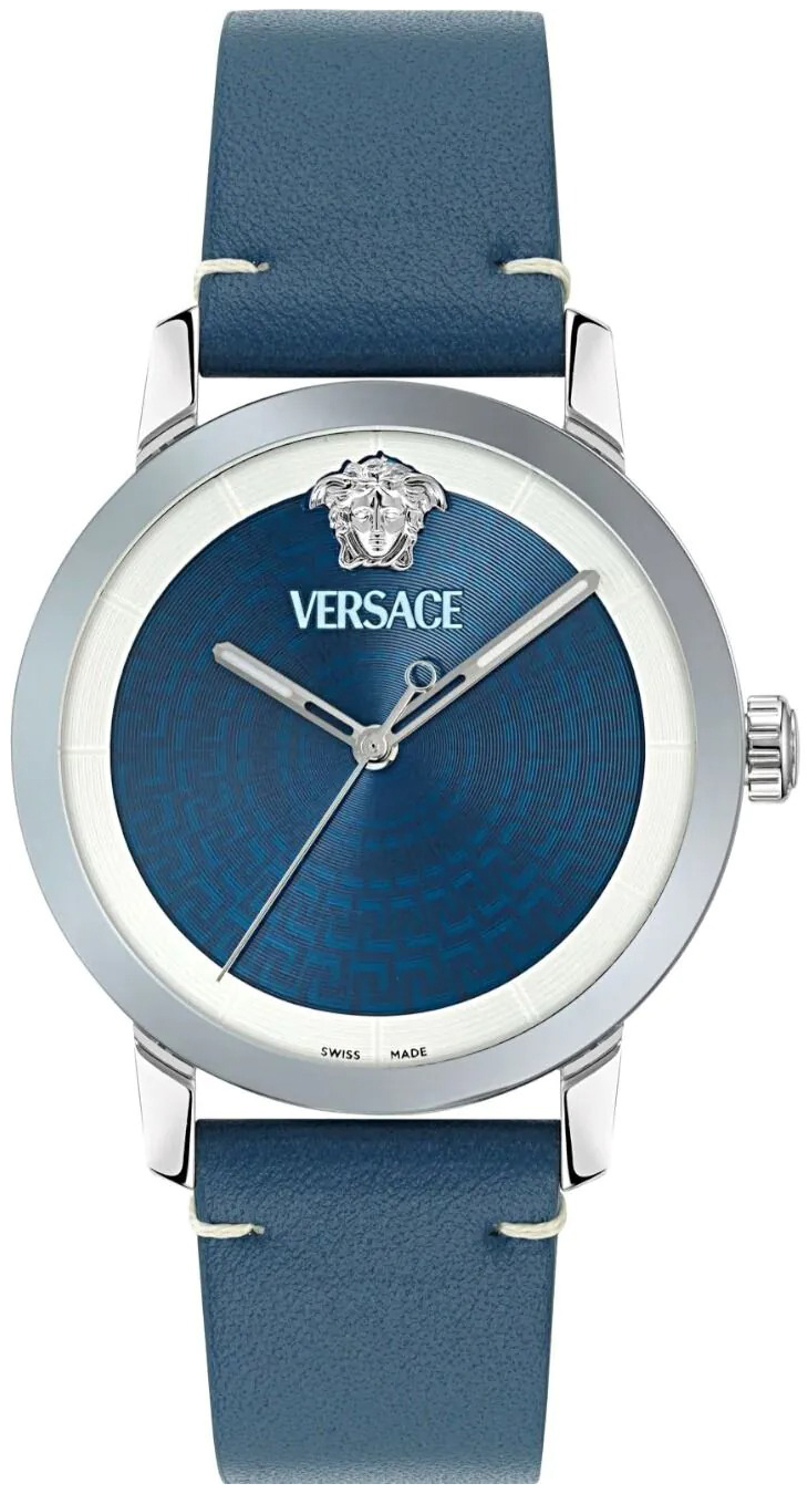 Versace Herrklocka VE9G00124 V Helix Bl&aring;/L&auml;der &Oslash;40 mm