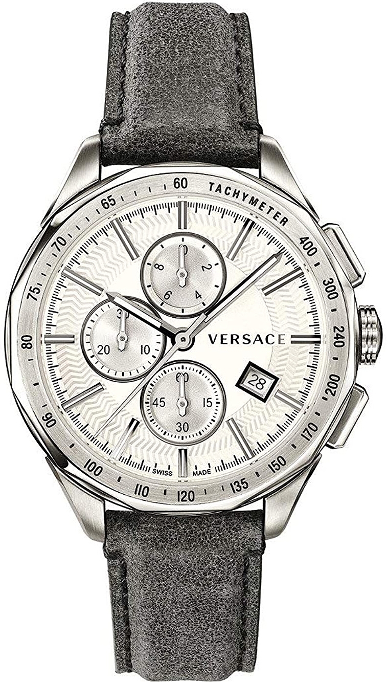 Versace Herrklocka VEBJ00118 Glaze Silverfärgad/Läder Ø44 mm - Versace