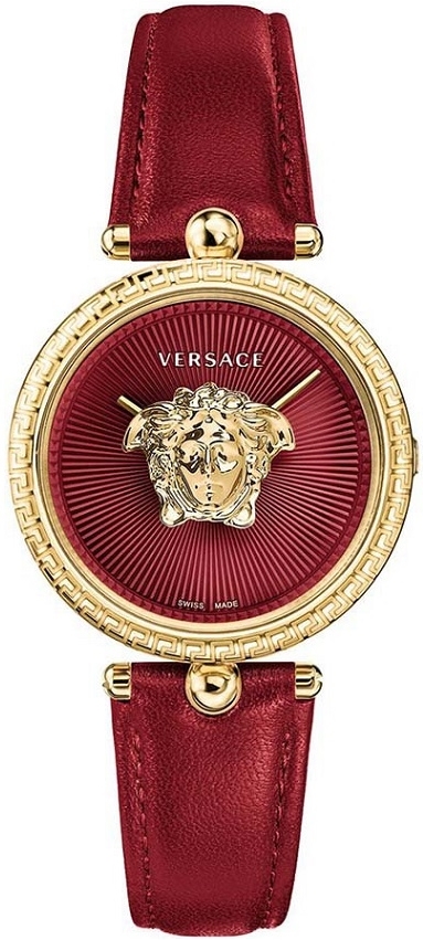 Versace Damklocka VECQ00418 Palazzo Röd/Läder Ø34 mm - Versace