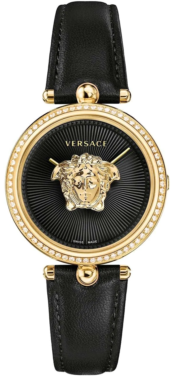 Versace Damklocka VECQ00818 Palazzo Svart/Läder Ø34 mm - Versace