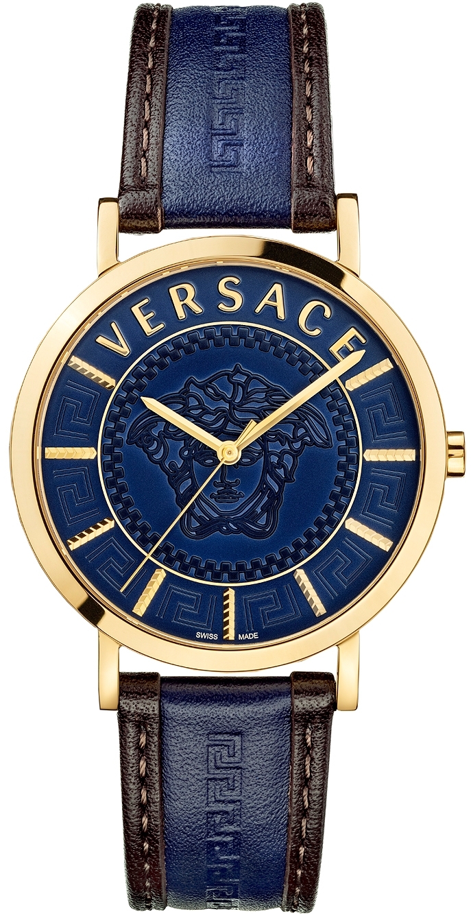 Versace Herrklocka VEJ400321 V Essential Blå/Läder Ø40 mm - Versace