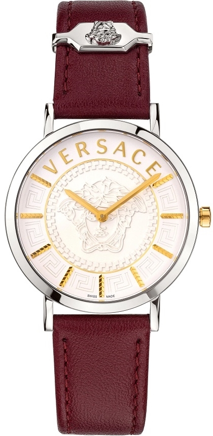 Versace Damklocka VEK400221 V Icon Silverfärgad/Läder Ø36 mm - Versace