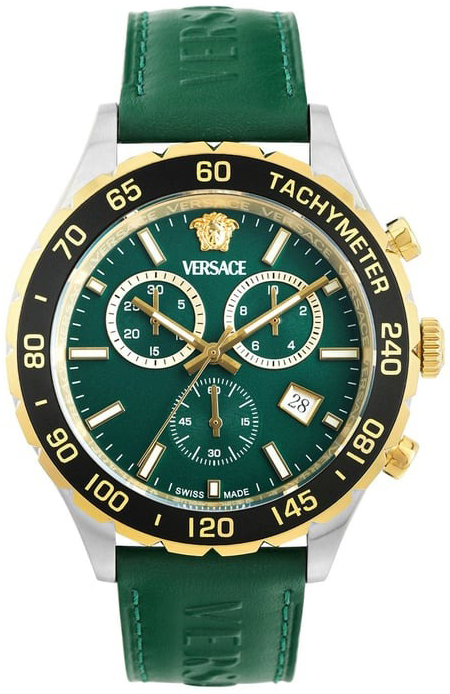 Versace Herrklocka VEQCA0224 Hellenyium Grön/Läder Ø43 mm - Versace