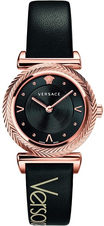 Versace Damklocka VERE00818 V Motif Svart/Läder Ø36 mm - Versace