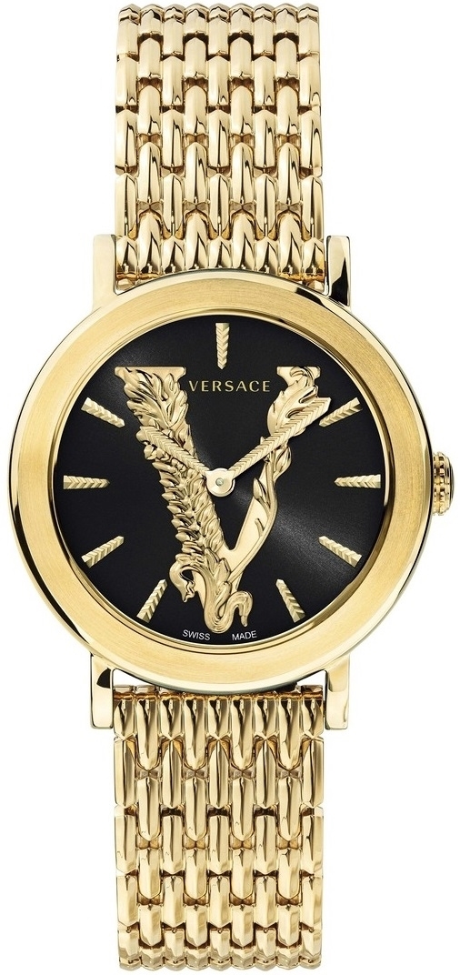 Versace Damklocka VERI00820 Virtus Svart/Gulguldtonat stål Ø36 mm - Versace