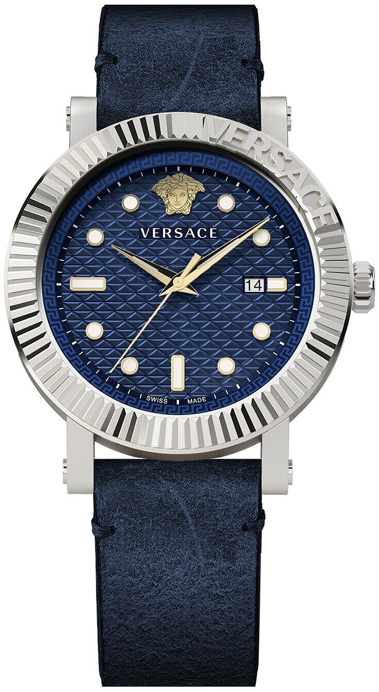 Versace Herrklocka VESR00222 V Classic Blå/Läder Ø42 mm - Versace