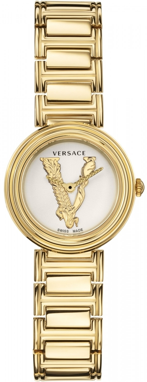 Versace Damklocka VET300221 Virtus Set Vit/Gulguldtonat stål Ø28 mm - Versace