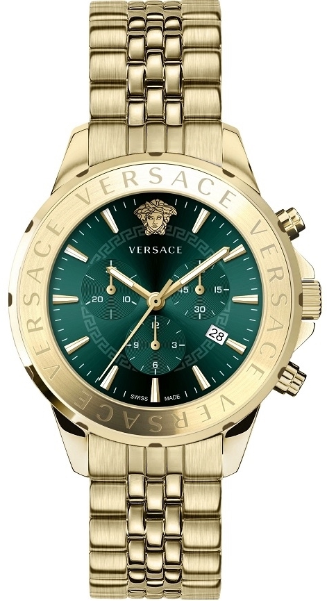 Versace Herrklocka VEV600619 Chrono Signature Grön/Gulguldtonat - Versace