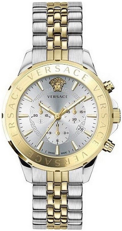 Versace Herrklocka VEV601623 Signature Silverfärgad/Gulguldtonat - Versace