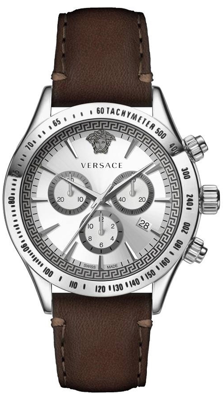 Versace Herrklocka VEV700119 Chrono Classic Silverfärgad/Läder Ø44 - Versace