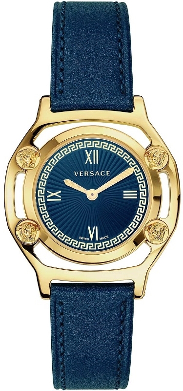 Versace Damklocka VEVF00320 Medusa Frame Blå/Läder Ø36 mm - Versace