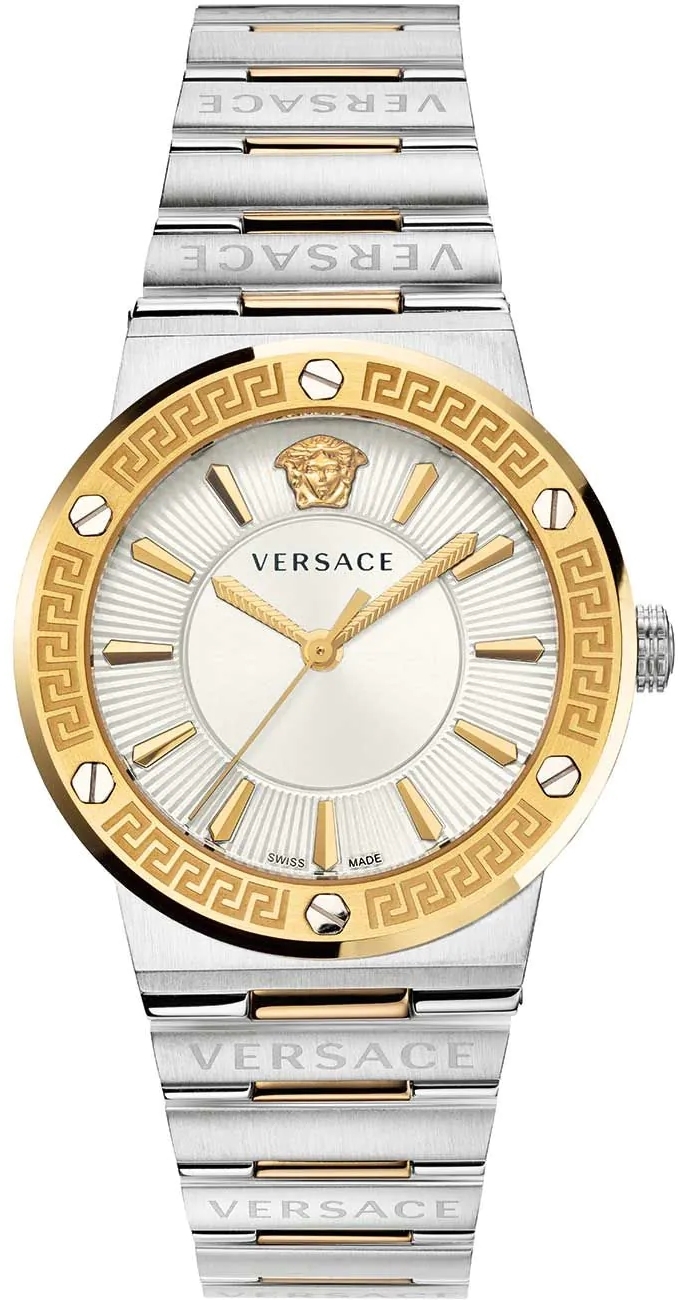 Versace Damklocka VEVH00620 Greca Logo Silverfärgad/Stål Ø38 mm - Versace