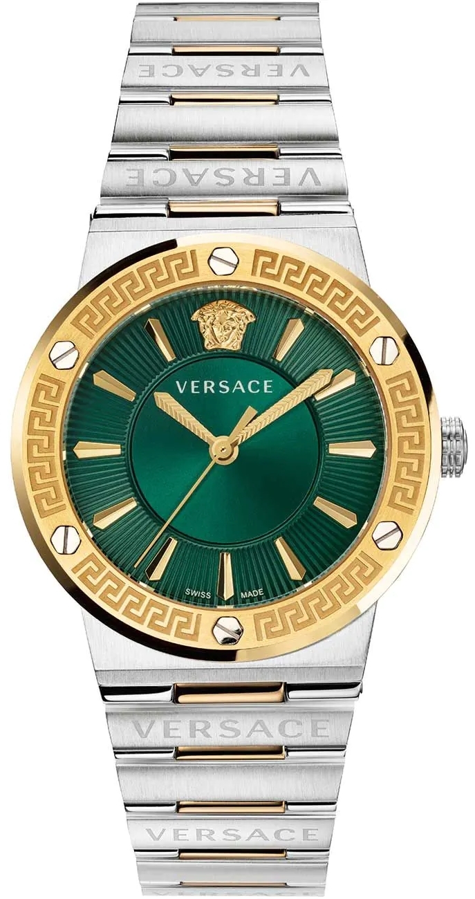 Versace Damklocka VEVH00720 Greca Logo Grön/Stål Ø38 mm - Versace