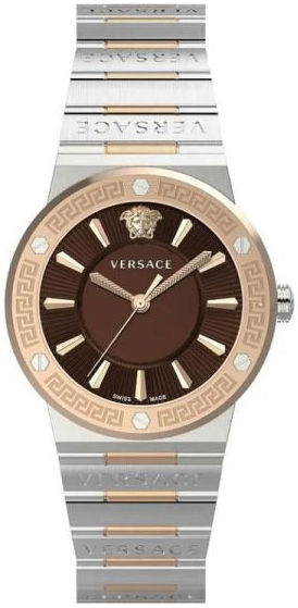 Versace Damklocka VEVH01220 Greca Brun/Roséguldstonat stål Ø38 mm - Versace