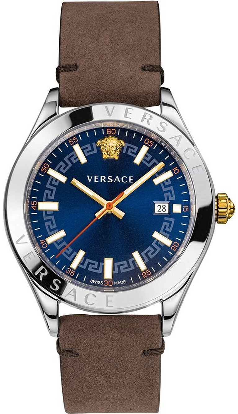 Versace Herrklocka VEVK00220 Hellenyium Blå/Läder Ø42 mm - Versace