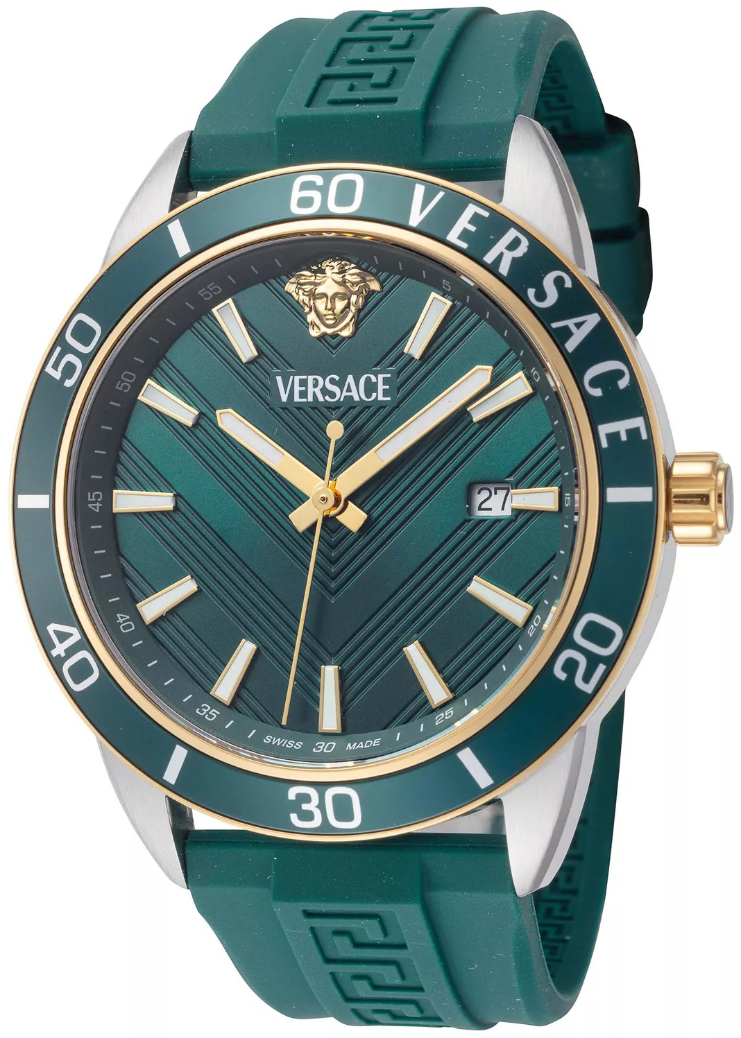 Versace Herrklocka VEYCA0124 Greca Grön/Gummi Ø43 mm - Versace