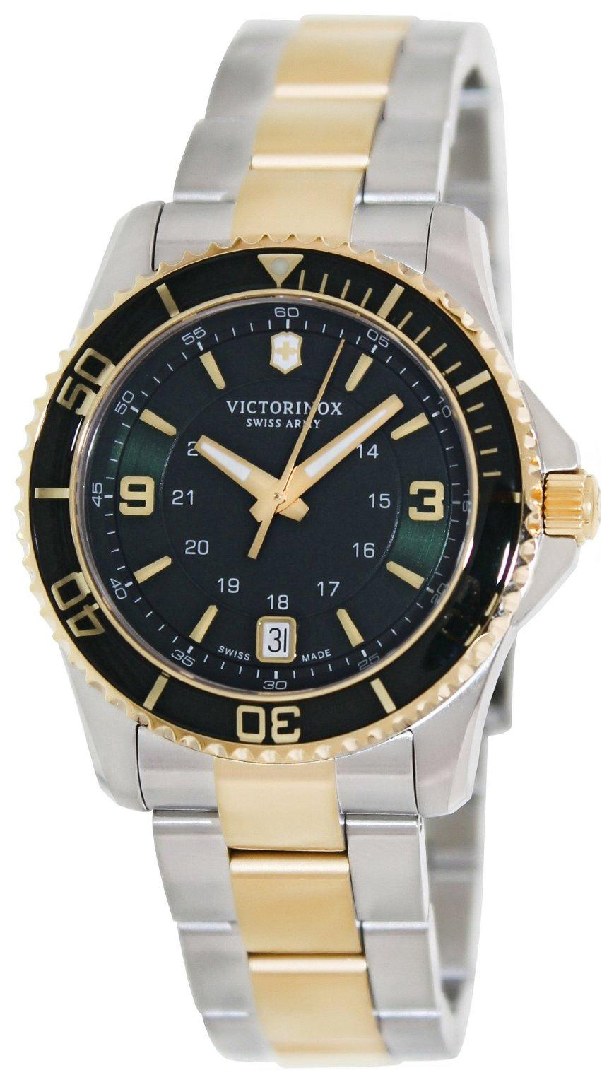 Victorinox Damklocka 241612 Maverick Grön/Gulguldtonat stål Ø34 mm - Victorinox