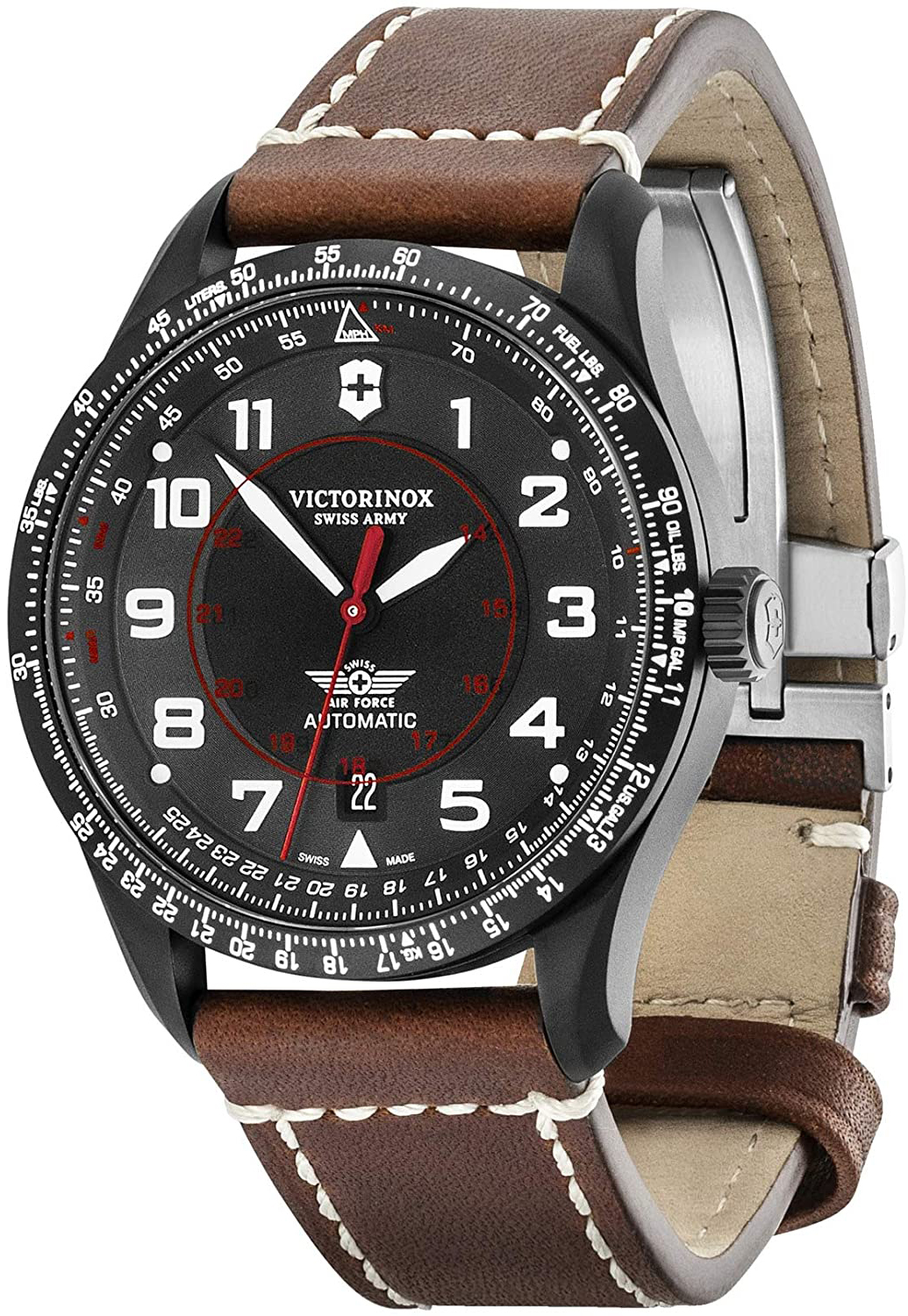 Victorinox Herrklocka 241886 Svart/Läder Ø42 mm - Victorinox