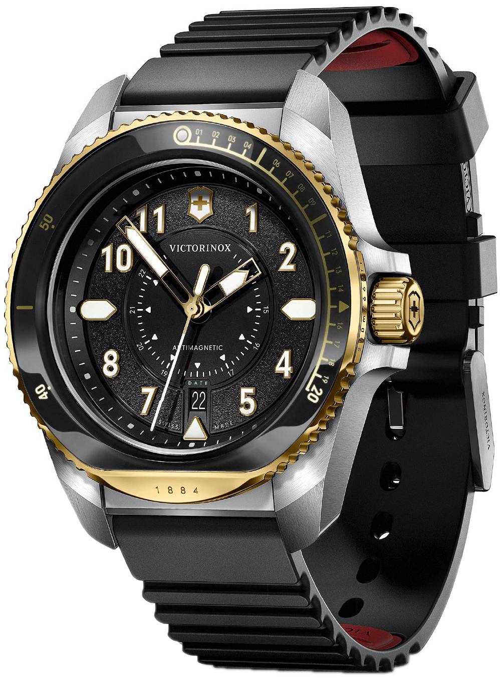 Victorinox Herrklocka 242014 Journey 1884 Svart/Gummi Ø43 mm - Victorinox