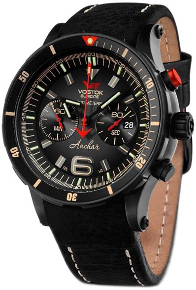 Vostok Europe Herrklocka 6S21-510C582Le Anchar Svart/Läder Ø48.7 mm - Vostok Europe