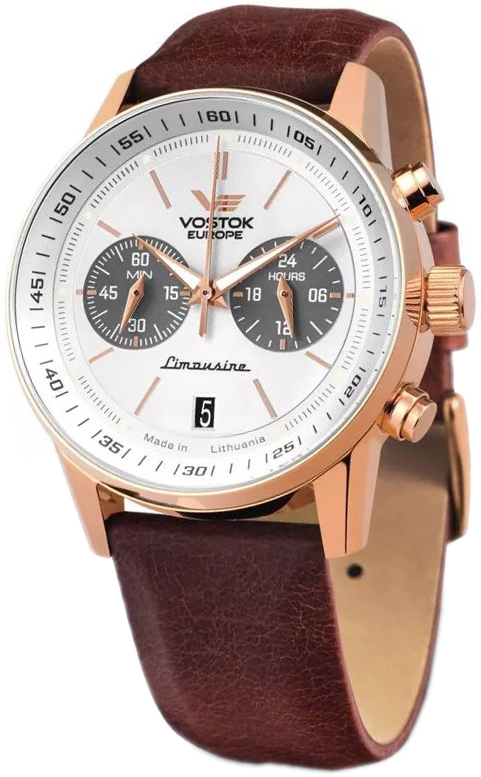 Vostok Europe Herrklocka VK64-560B692Le Limousine Vit/Läder Ø43 mm - Vostok Europe