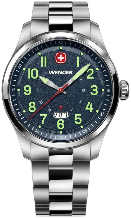 Wenger Herrklocka 01.0541.123 Terragraph Blå/Stål Ø43 mm