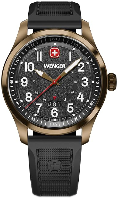 Wenger Herrklocka 01.0541.125 Terragraph Svart/Gummi Ø43 mm