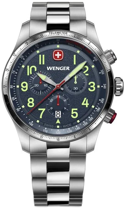 Wenger Herrklocka 01.0543.112 Terragraph Bl&aring;/St&aring;l &Oslash;43 mm
