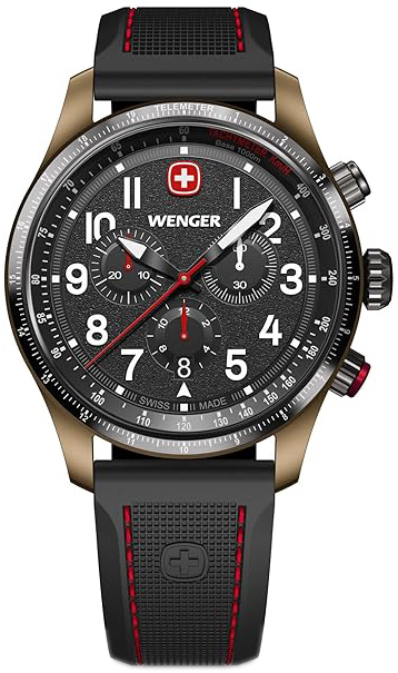 Wenger Herrklocka 01.0543.113 Terragraph Svart/Gummi &Oslash;43 mm