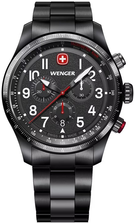 Wenger Herrklocka 01.0543.117 Terragraph Svart/St&aring;l &Oslash;43 mm
