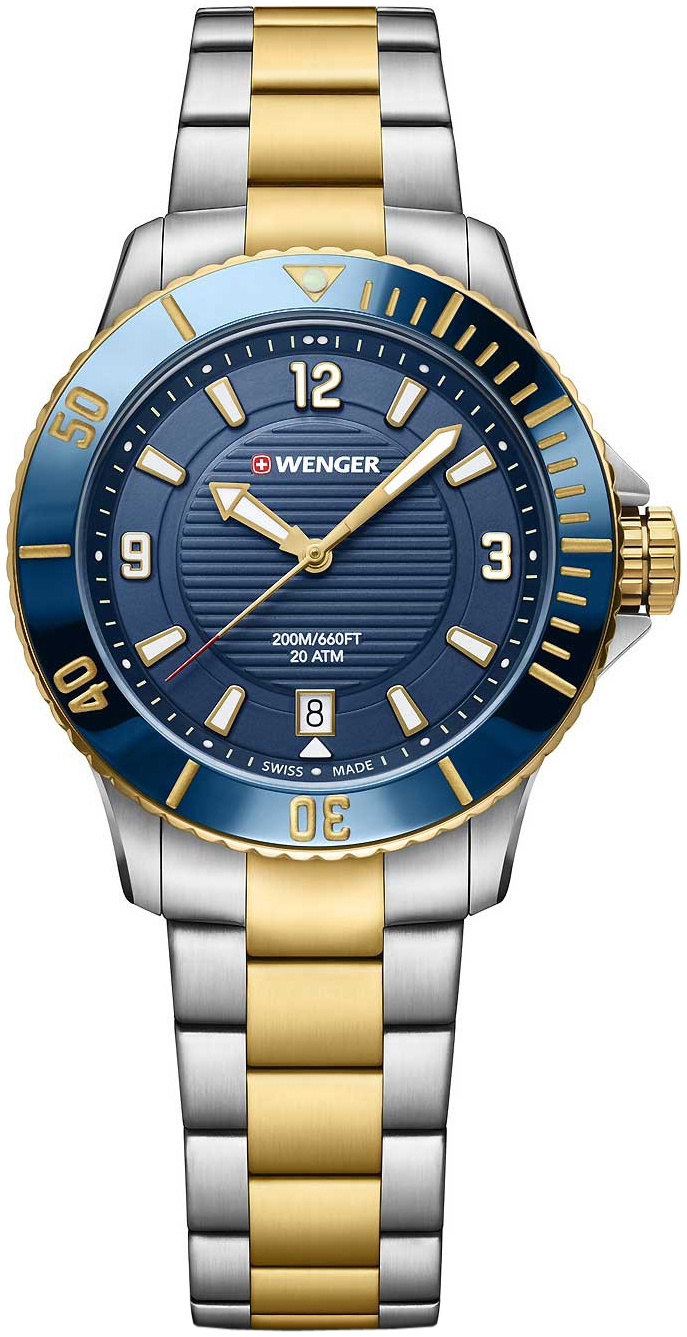 Wenger Damklocka 01.0621.114 Blå/Gulguldtonat stål Ø36 mm - Wenger