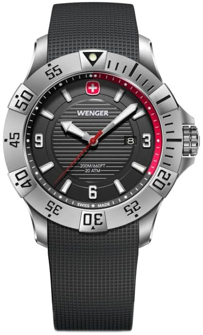 Wenger Herrklocka 01.0641.138 Seaforce Svart/Gummi Ø43 mm