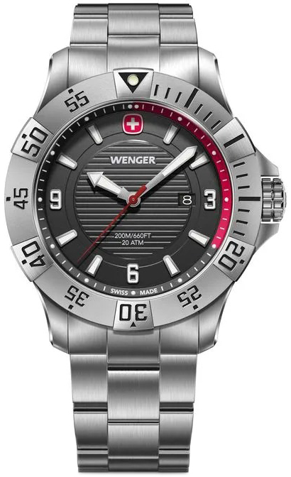 Wenger Herrklocka 01.0641.139 Seaforce Svart/Stål Ø43 mm