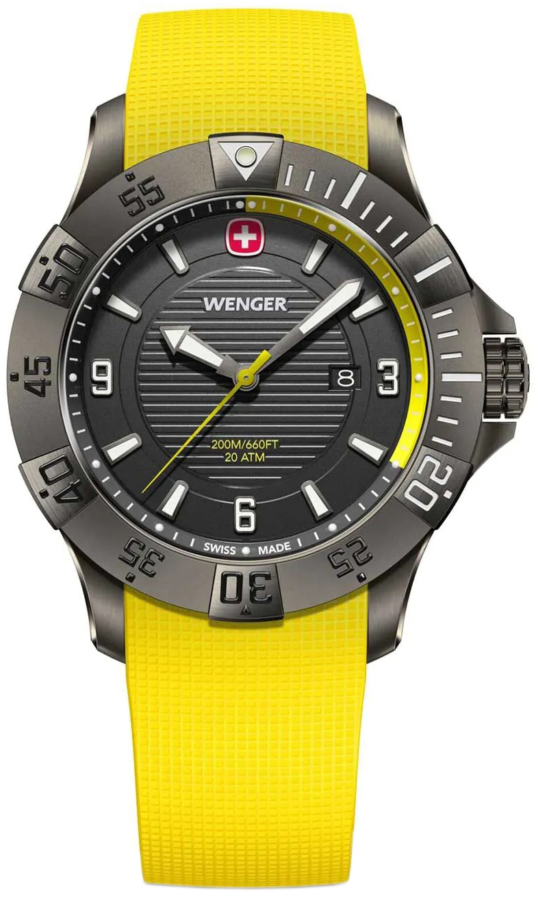Wenger Herrklocka 01.0641.145 Seaforce Gr&aring;/Gummi &Oslash;43 mm