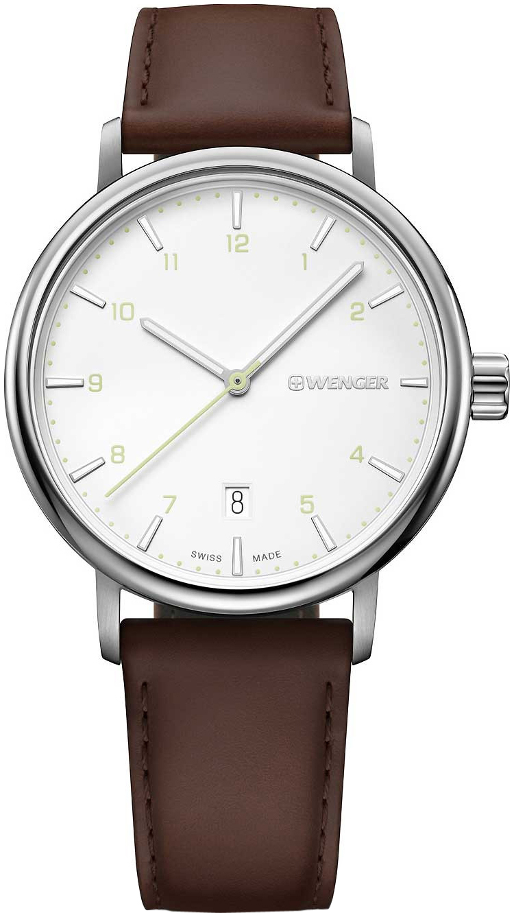 Wenger Herrklocka 01.1731.117 Vit/Läder Ø40 mm - Wenger