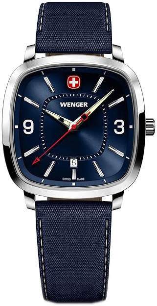 Wenger Herrklocka 01.1921.109 Vintage Blå/Läder - Wenger