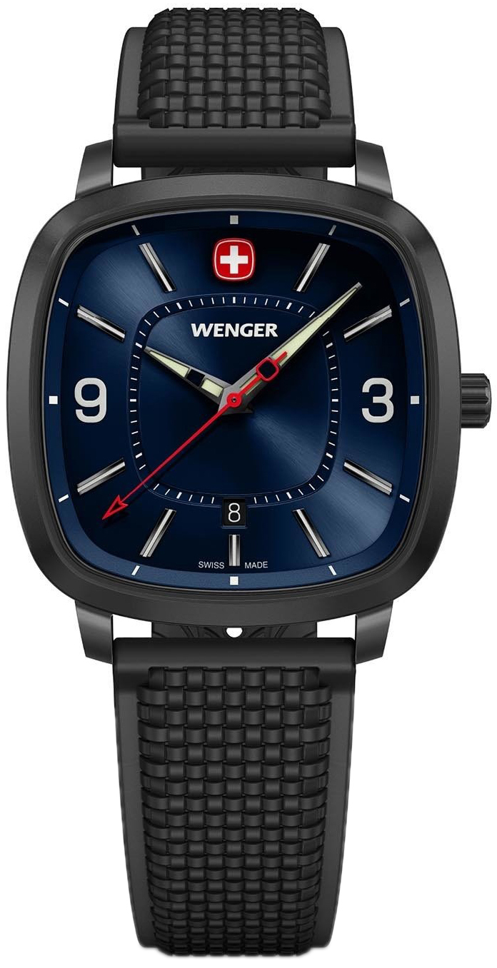 Wenger Herrklocka 01.1921.112 Vintage Bl&aring;/Gummi