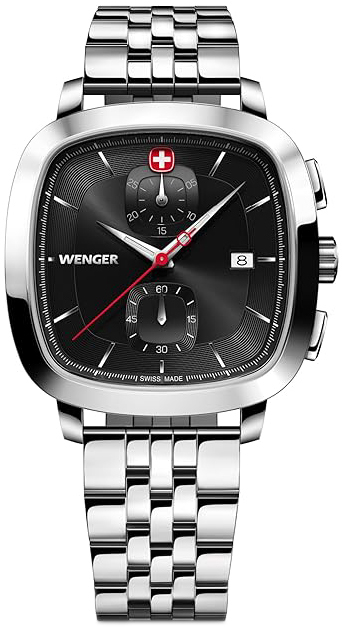 Wenger Herrklocka 01.1933.101 Vintage Svart/Stål