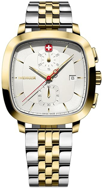 Wenger Herrklocka 01.1933.107 Vintage Vit/Gulguldtonat stål