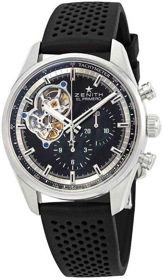 Zenith Herrklocka 03.2040.4061-21.R576 El Primero Svart/Gummi Ø42 mm - Zenith