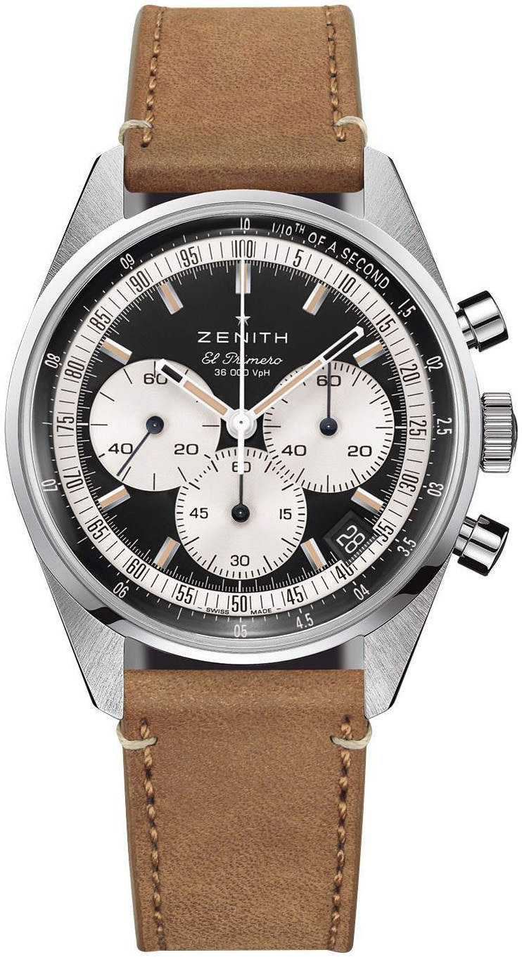 Zenith Herrklocka 03.3200.3600-21.C903 El Primero Svart/Läder Ø38 mm - Zenith
