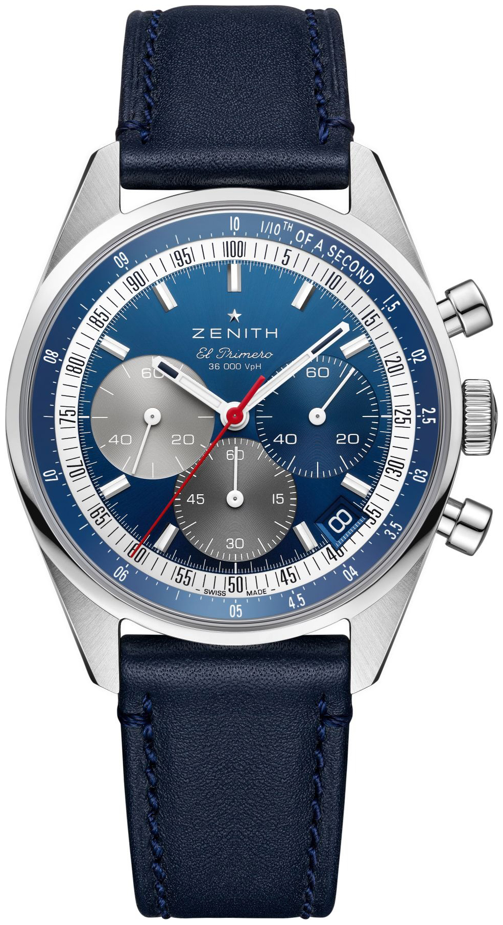 Zenith 03.3200.3600-52.C910 Chronomaster Blå/Läder Ø38 mm - Zenith