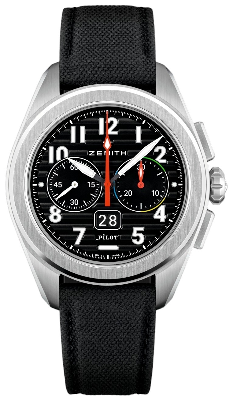 Zenith Herrklocka 03.4000.3652-21.I001 Pilot Svart/Gummi Ø42.5 mm - Zenith