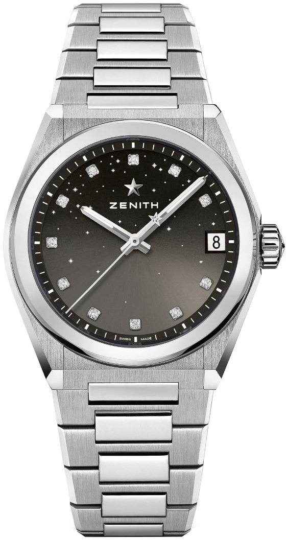 Zenith Damklocka 03.9200.670-02.MI001 Defy Midnight Grå/Stål Ø36 mm - Zenith
