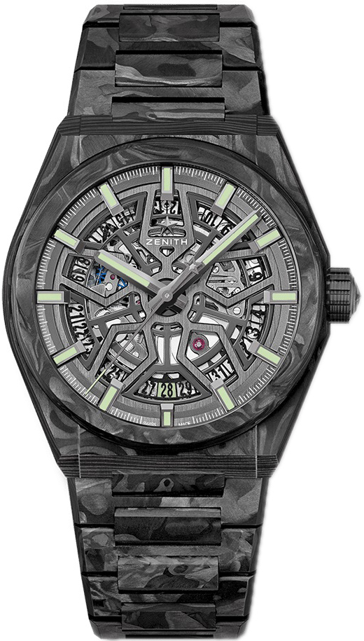Zenith Herrklocka 10.9001.670-80.M9000 Defy Classic Svart/Kolfiber - Zenith